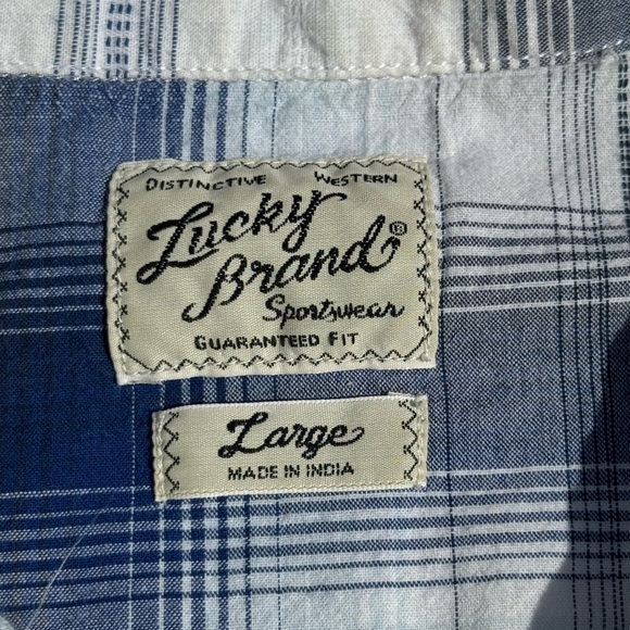 Lucky Brand Distinctive Western Sportswear Blue Women’s Large - Picture 3 of 5